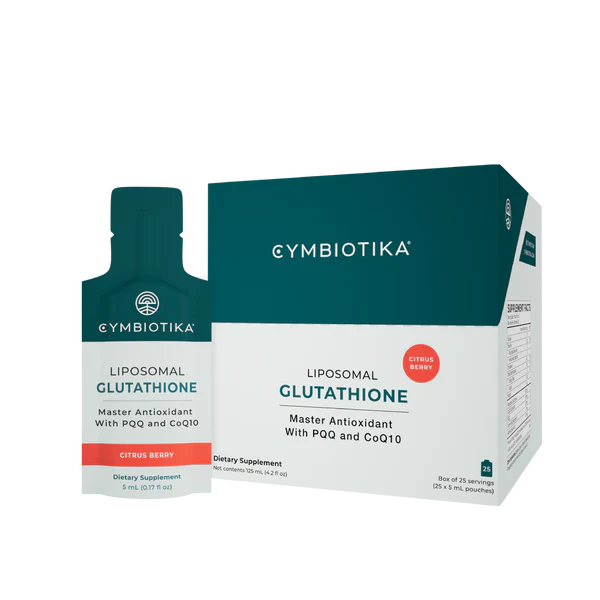 Cymbiotika Liposomal Glutathione packaging on a white background