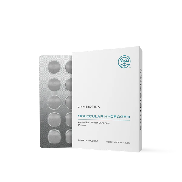 Cymbiotika Molecular Hydrogen dietary supplement packaging on a white background