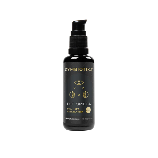 Cymbiotika Omega supplement bottle on a white background