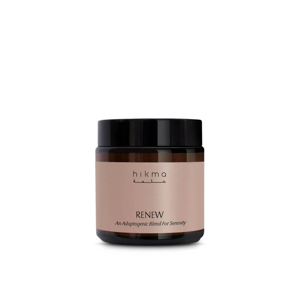 Jar of hikma Renew on a white background