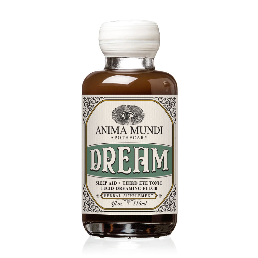 Bottle of Anima Mundi Apothecary Dream supplement on a white background