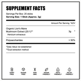 Lion's Mane Mushroom Powder | 20 Sticks