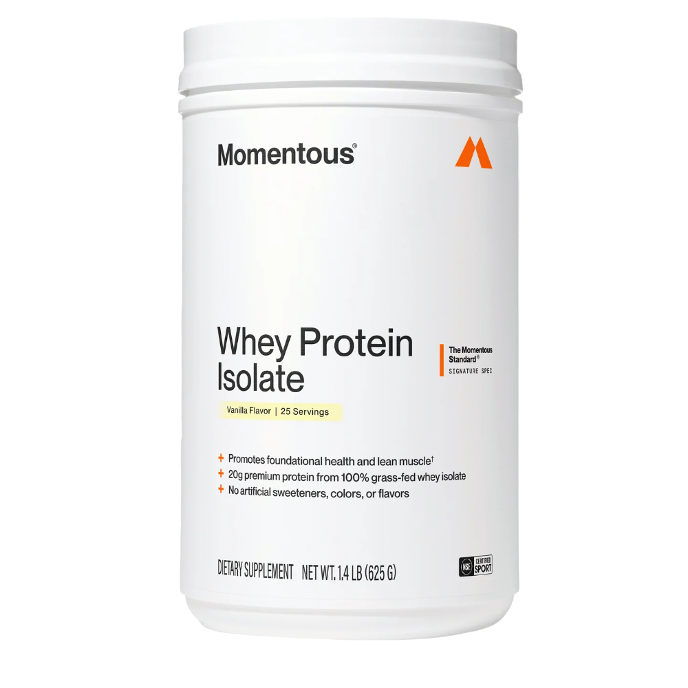 Momentous Grass-Fed Whey Protein Isolate Vanilla, part of the Wellness 101 Ultimate Starter Kit