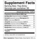Supplement facts label with ingredient list on a white background