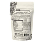 Back of Superfood Protein packaging with nutritional information highlighting Protein content.