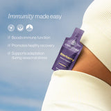 Liposomal Elderberry sachet promoting immune function and healthy recovery for seasonal support.