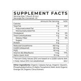 Supplement facts for Liposomal Glutathione, detailing ingredients and nutritional information for health benefits.