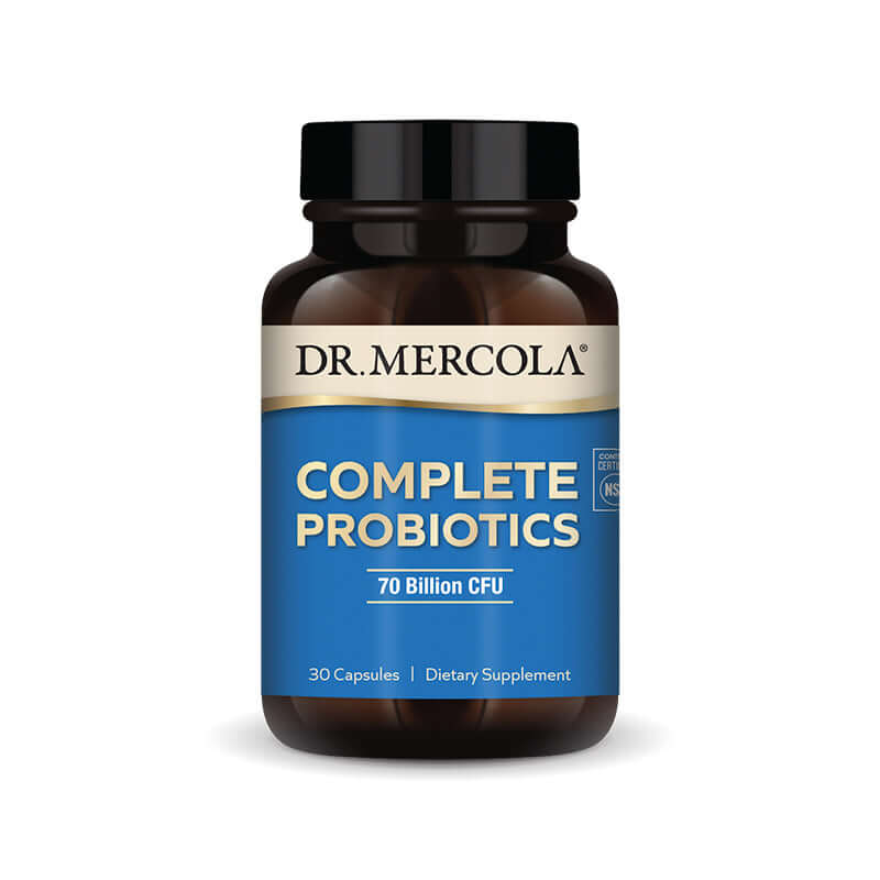 Dr. Mercola Complete Probiotics 70 Billion CFU 30 Capsules dietary supplement bottle