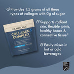 Dr. Mercola Collagen Complex Powder Vanilla package with details about collagen types and benefits.