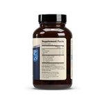 Collagen Complex supplement facts label on a brown bottle containing 90 tablets, highlighting collagen types.