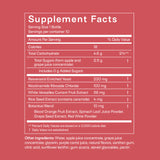 Supplement facts for NAD+ Longevity Shots showing servings, ingredients, and nutritional information.