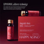 NAD+ Longevity Shots packaging featuring liposomal delivery technology for maximum nutrient absorption.