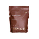 Brown package of Happy Aging lean muscle formula on a white background