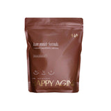 Brown package of Happy Aging lean muscle formula on a white background