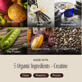 Lean Muscle Formula features 5 organic ingredients including Monk Fruit and Organic Cocoa.