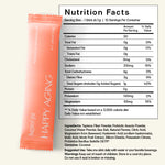 Happiest Gut Electrolytes Strawberry Lemonade nutrition facts and sachet packaging details