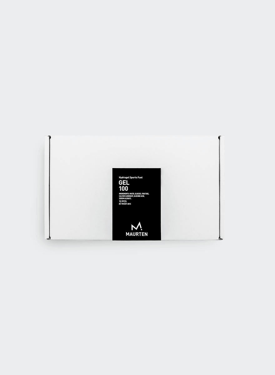 MAURTEN - Gel 100 packaging with 12 servings for performance fuel and energy during high-intensity activities.