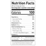Maurten-Gel100-Nutrition facts label for a product with detailed calorie count and nutritional information.