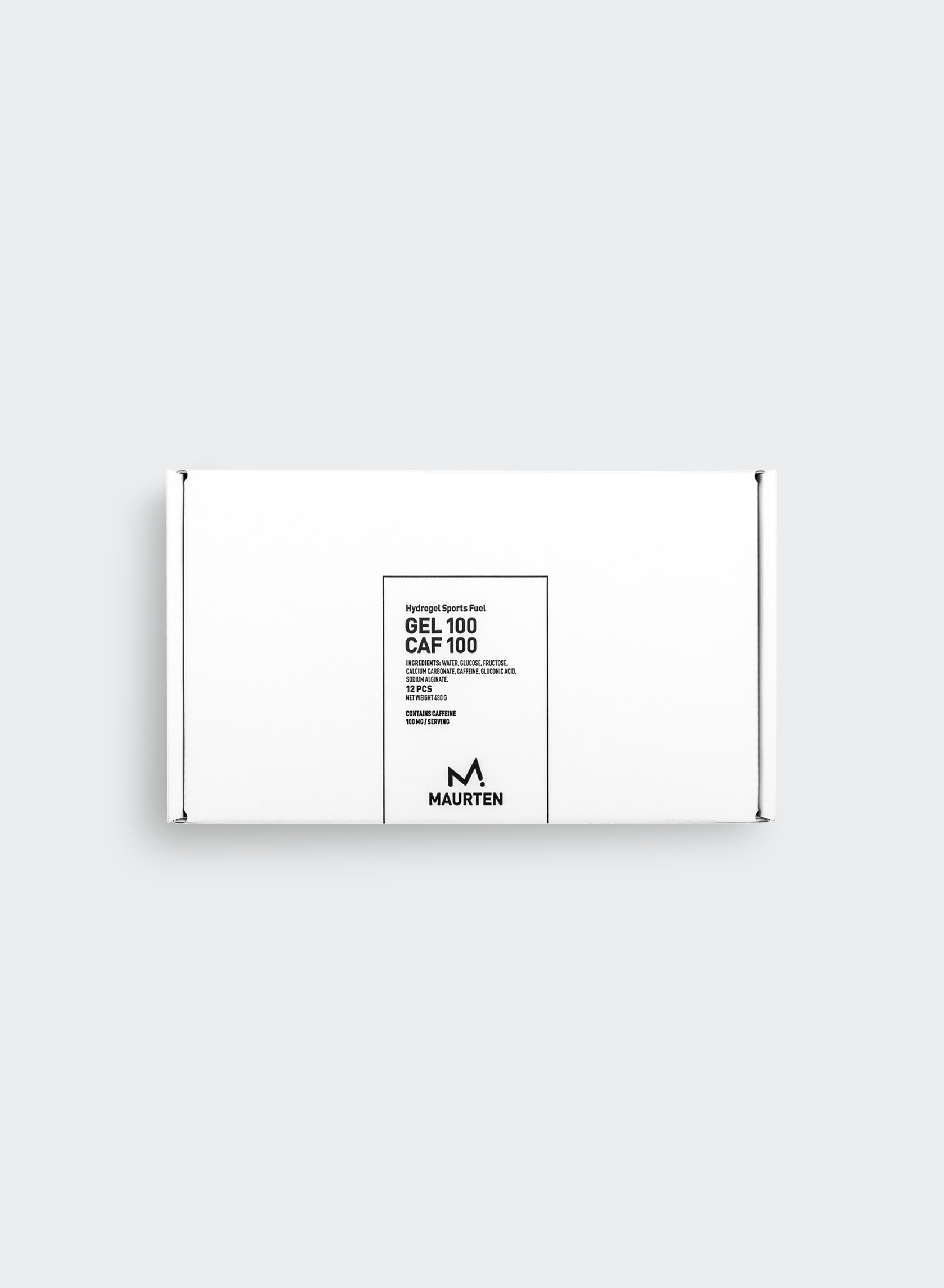 MAURTEN - Gel 100 CAF 100 packaging box showcasing performance fuel for athletes.