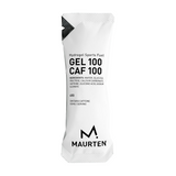 Maurten gel 100 caf 100 sports gel packaging on a white background