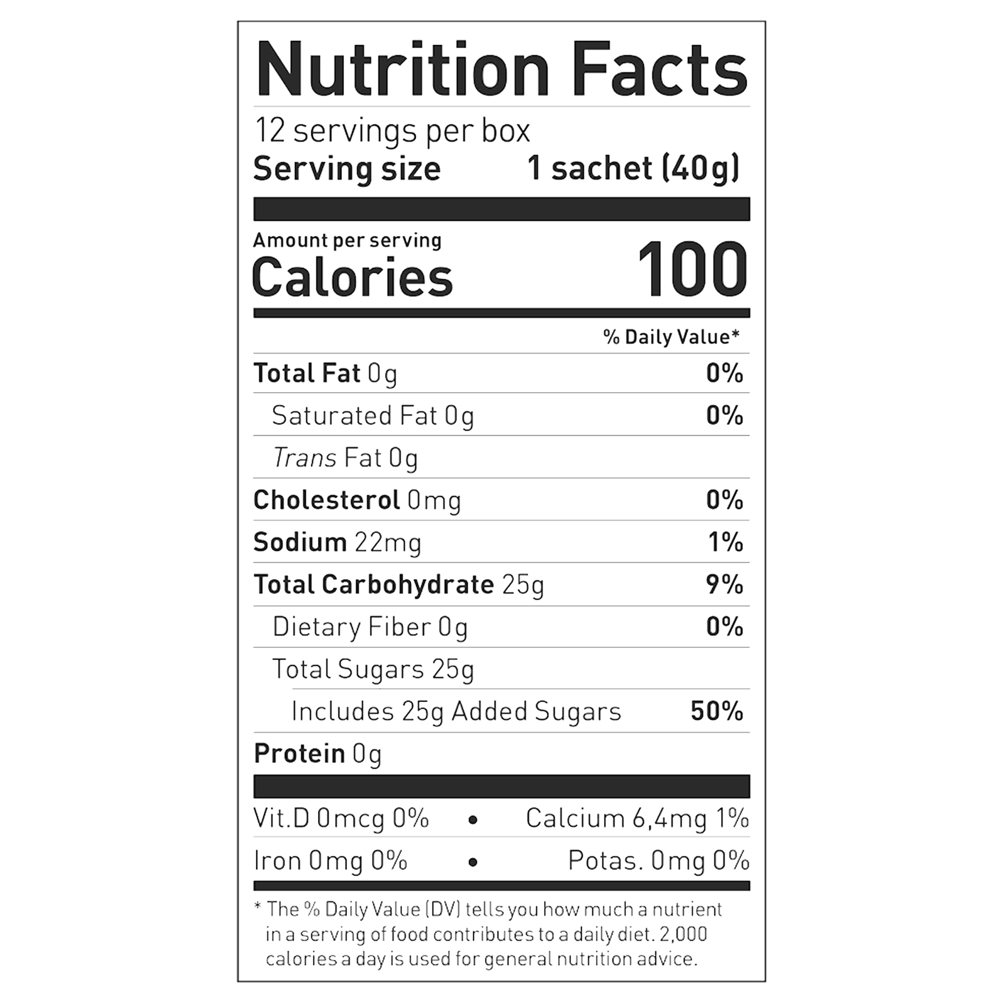 Maurten-Gel100CAF100-Nutrition facts label for a product with detailed calorie count and nutritional information.