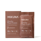 Chocho Plant Superfood Protein Cinnamon Horchata packaging with travel sachets and nutritional details.