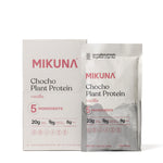 Chocho Plant Superfood Protein vanilla packaging with 20g protein and 8 travel sachets.