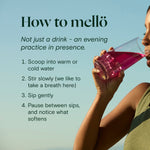 NED - Mellö Magnesium - Travel Sticks guide showing steps for preparing the drink.