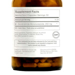 Supplement facts label for NOVOS Boost (NMN) featuring capsules and dosage information.