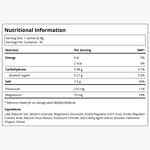 Nutritional information for Sodii - Everyday Hydration Salts, including ingredients and serving details.