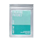 Package of creatine patches with a blue label on a white background