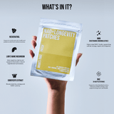 WHAT'S THAT PATCH - NAD+ Longevity | 30 Patches packaging showcasing key ingredients and benefits.