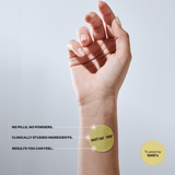 WHAT'S THAT PATCH - NAD+ Longevity patch displayed on a wrist, showcasing its innovative wellness approach.