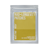 Package of NAD+ Longevity Patches with yellow label on a white background